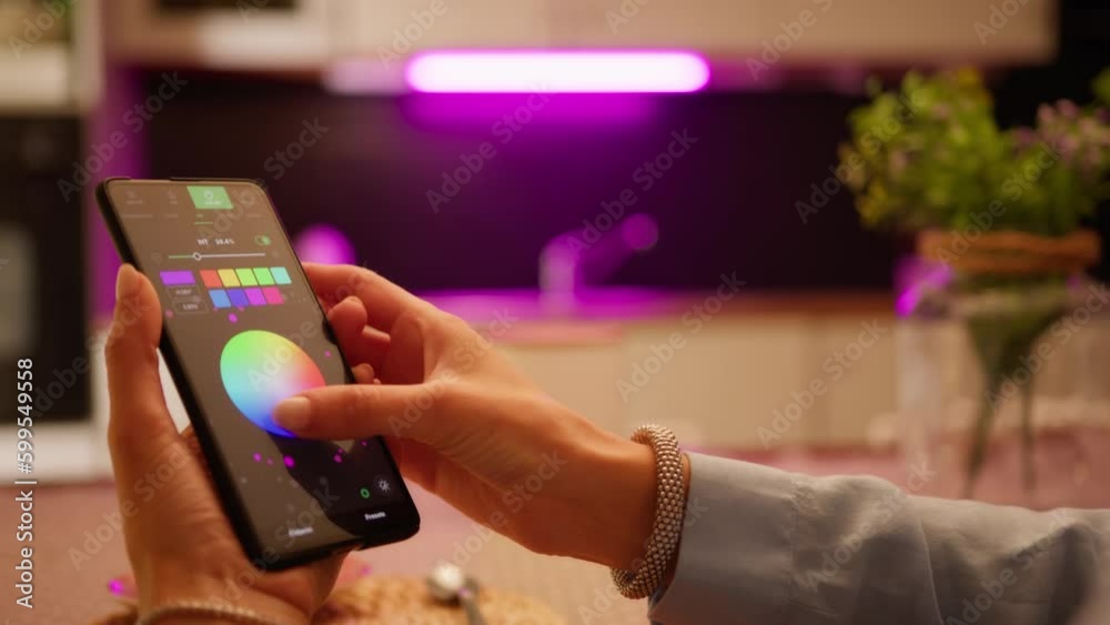 Controlling Smart Home Light. Close up