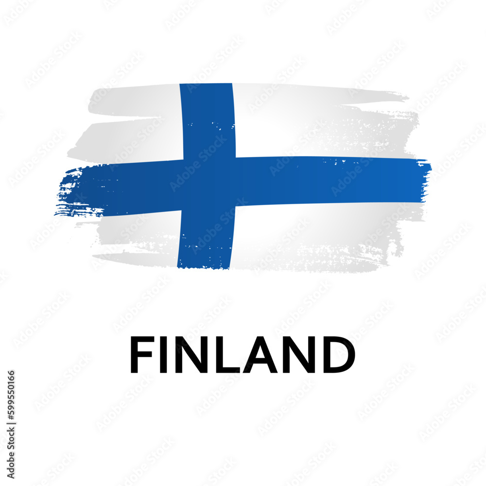 National symbols - flag of Finland isolated on white background. Hand-drawn illustration. Flat style. Blue and White bicolour flag.
National symbols - flag of Finland isolated on white background. Hand-drawn illustration. Flat style. Blue and White bicolour flag.
