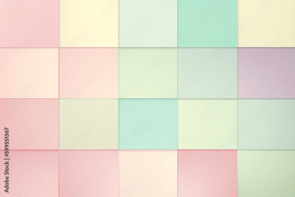 Pastel soft colors squares background. Generative AI
