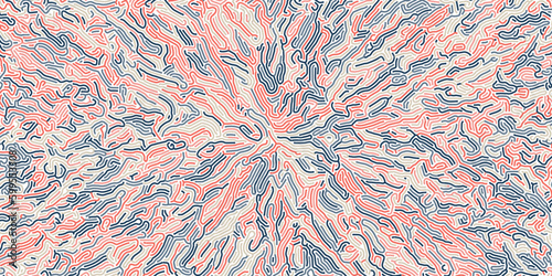 Organic Reaction Diffusion Turing pattern. Relevant to the natural process that causes animal patterns, as well as to computer and social networks. Creative coding computational design. 