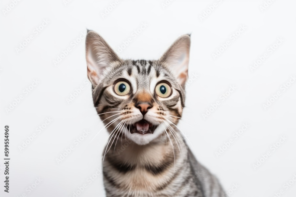 a surprised cat portrait a surprised cat portrait