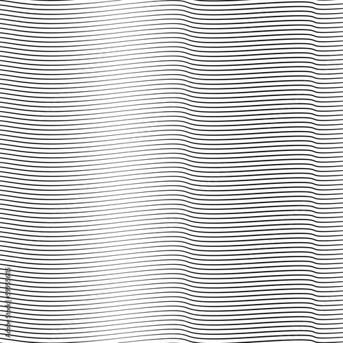 Wavy line seamless pattern. Black-white. Vector