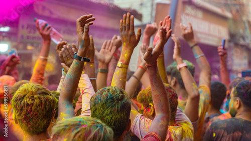 Fotografía Holi celebration at Barsana Nandgaon, India