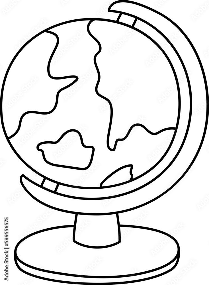School History Globe World Sphere Earth Model Doodle Hand drawn Illustration School History Globe World Sphere Earth Model Doodle Hand drawn Illustration
