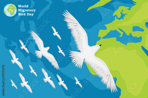 World migratory bird day banner template