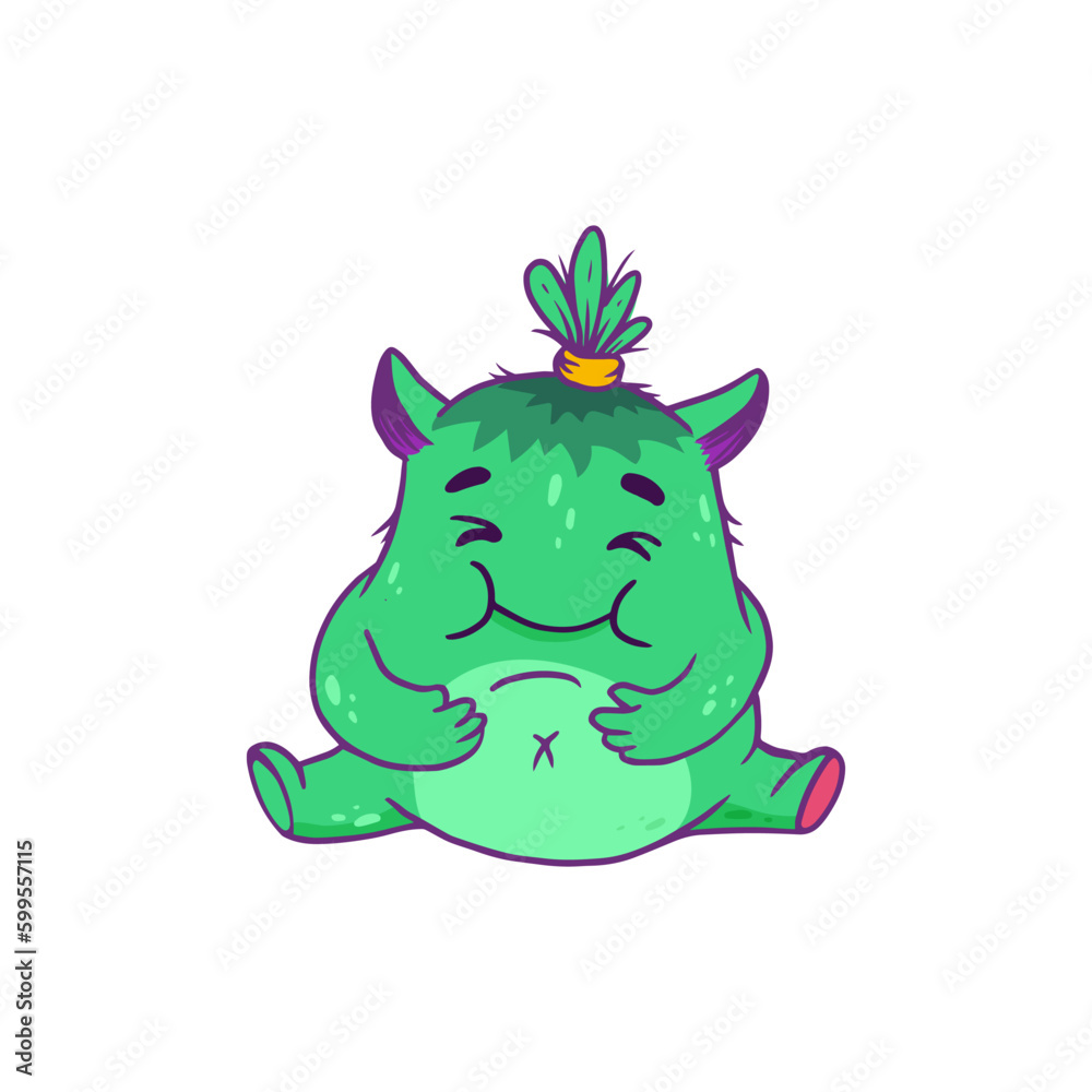 Cute cartoon monster on white background. Icon monster. Funny Alien. Vector illustration Cute cartoon monster on white background. Icon monster. Funny Alien. Vector illustration