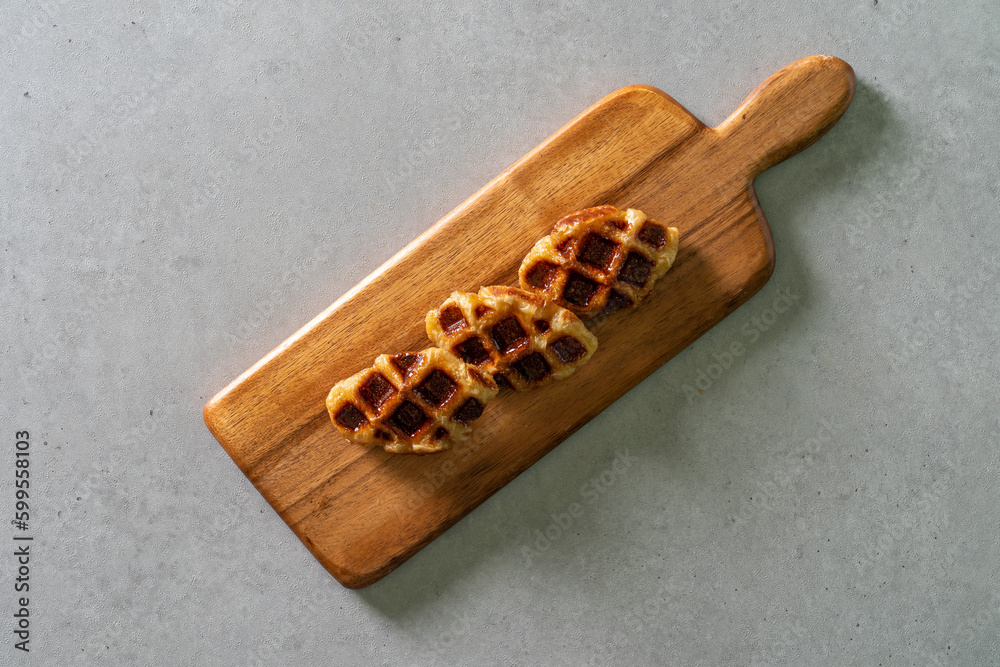 Mini Croissant Waffle Set Korean food dish meal Mini Croissant Waffle Set Korean food dish meal