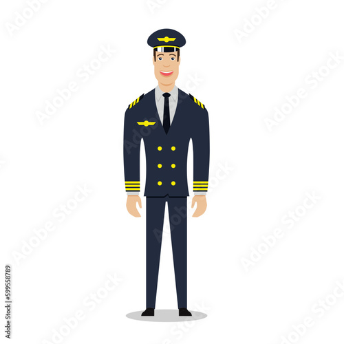 pilot, illustration, vector, mann