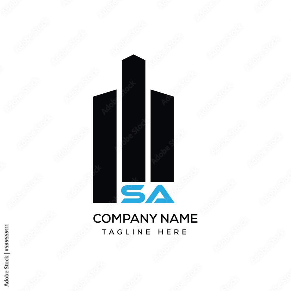 Initial letter sa real estate logo design template sa home or house
