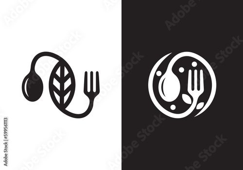 fork and spoon logo design. icon symbol for health restaurant food diet and etc.