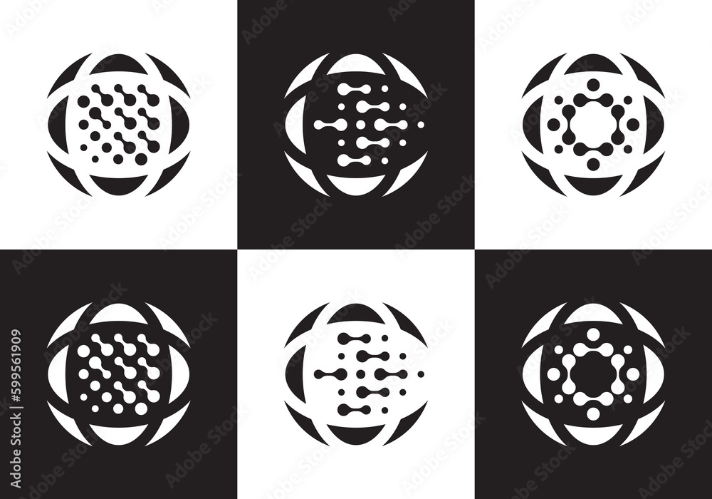 molecule logo vector. connection technology icon design