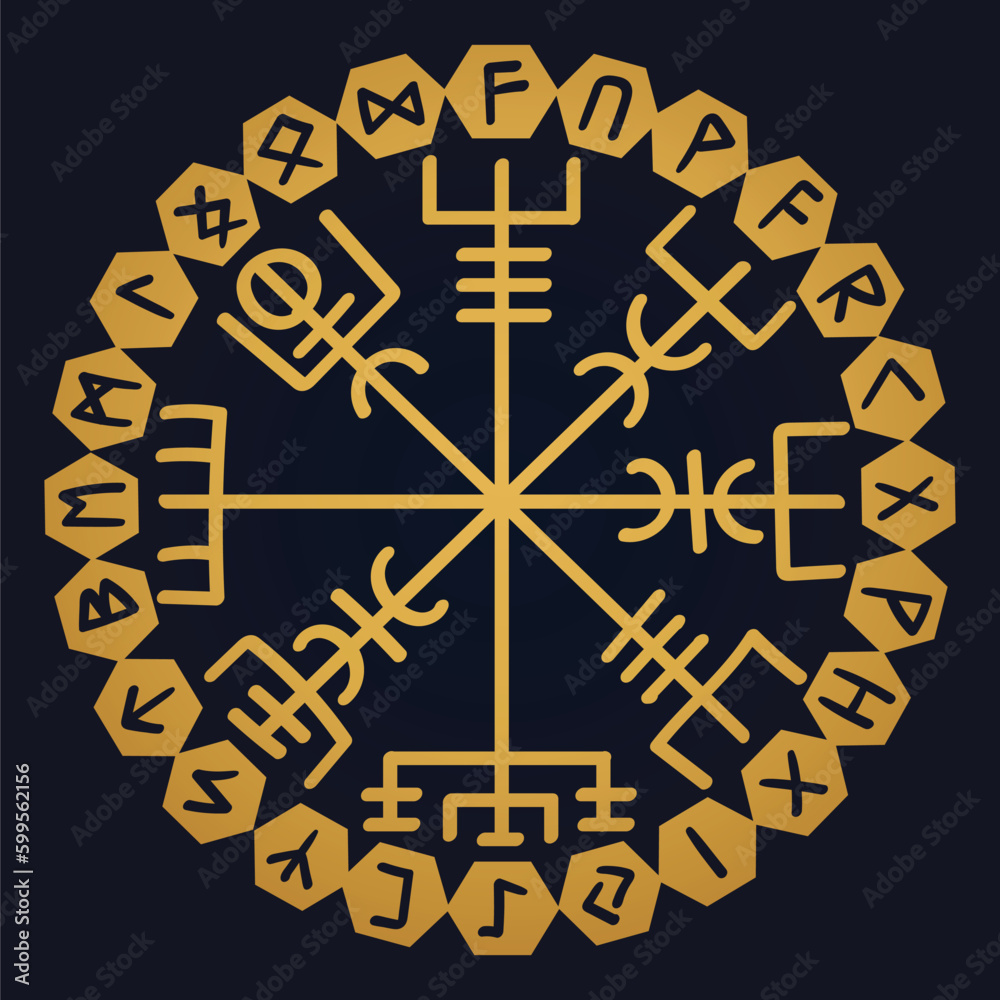 golden Aegishjalmur viking helm of awe runes vector
golden Aegishjalmur viking helm of awe runes vector