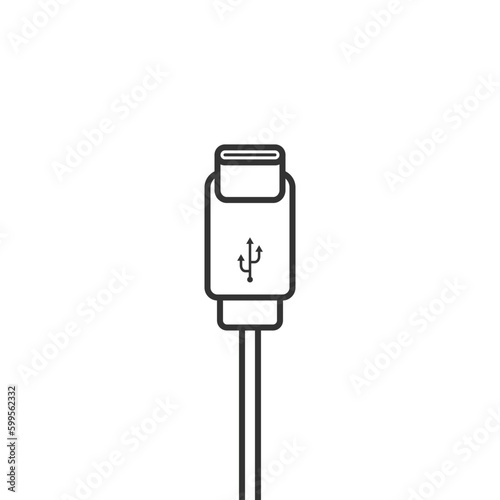 USB-C icon, icon vector illustration editable stroke.