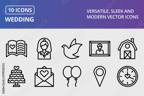 Vector Wedding Icon Set
