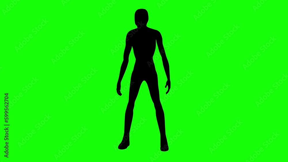 Silhouette of a mummy or zombie standing idle on green screen, front view. Creature silhouettes, seamless loop 3D animation Silhouette of a mummy or zombie standing idle on green screen, front view. Creature silhouettes, seamless loop 3D animation