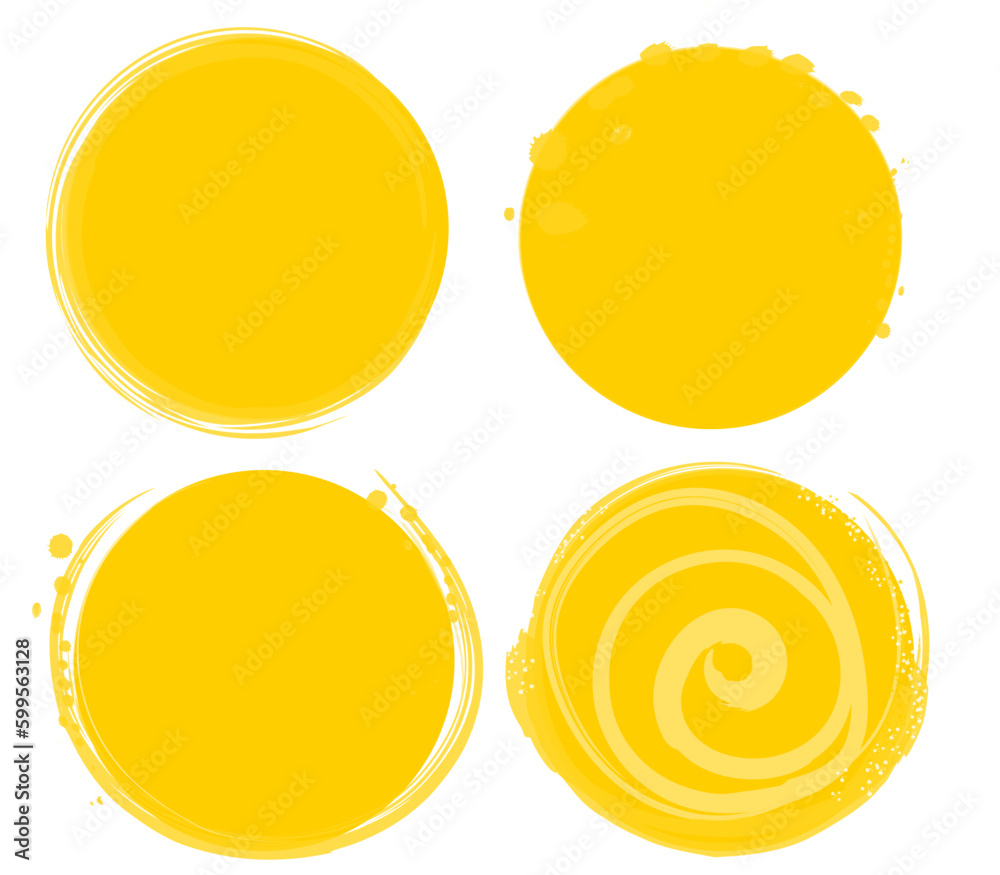 Collection of grunge circle shapes.Abstract yellow ink splash banner Design elements for logo, branding, label. Vector template. Collection of grunge circle shapes.Abstract yellow ink splash banner Design elements for logo, branding, label. Vector template.