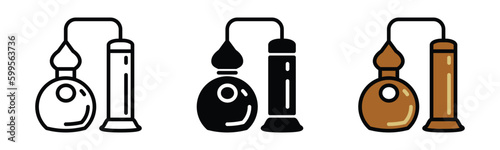 Distillery icon vector. Beer and brewing icons symbol in thin line, flat, and color style with editable stroke on white background. Vector illustration