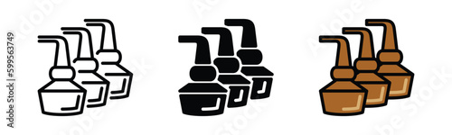 Distillery icon vector. Beer and brewing icons symbol in thin line, flat, and color style with editable stroke on white background. Vector illustration