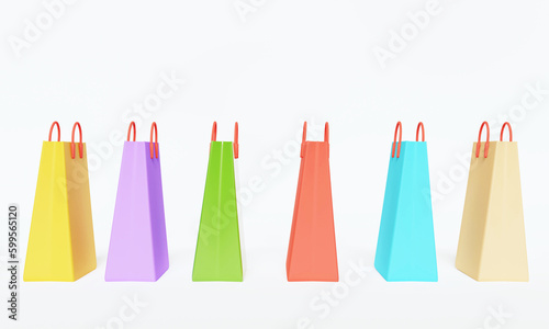 Paper multi-colored bags for shopping in stores