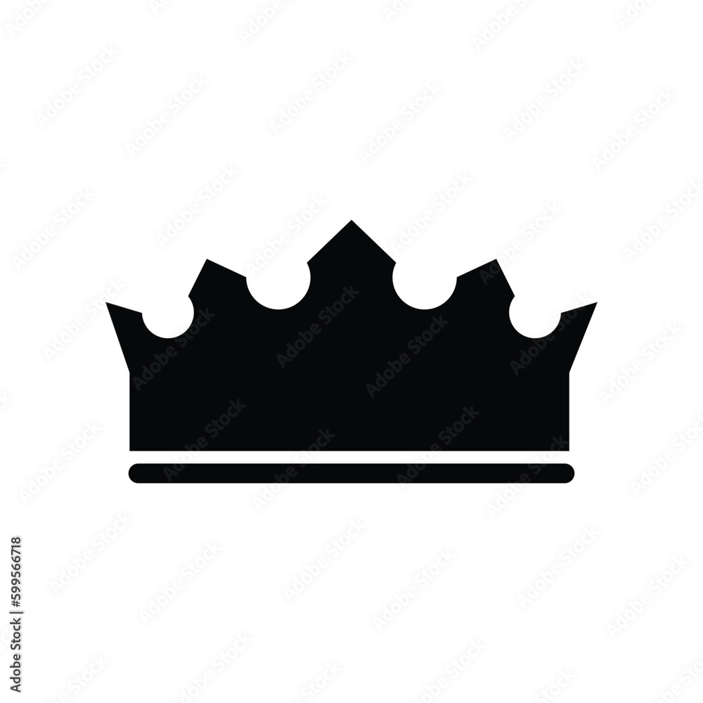 King crown silhouette icon on white background. Emblem and Royal ...
