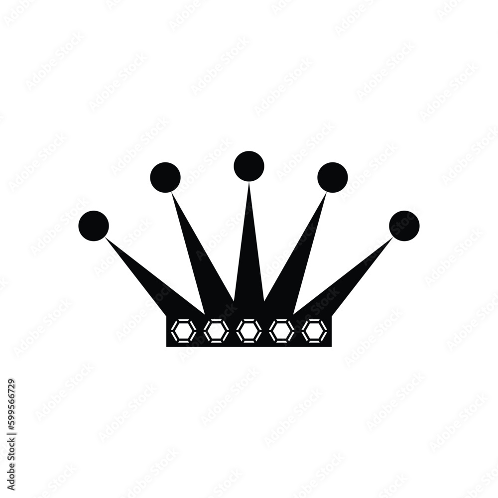 King crown silhouette icon on white background. Emblem and Royal symbols. Vector Illustration. King crown silhouette icon on white background. Emblem and Royal symbols. Vector Illustration.