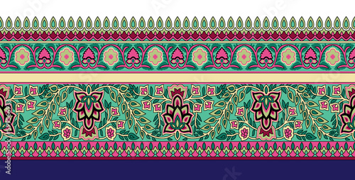 Seamless Paisley Indian Silky boder Abstract boder