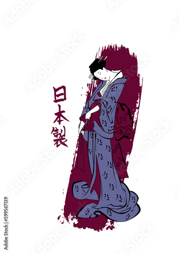 Geisha, donna giapponese, figura intera photo