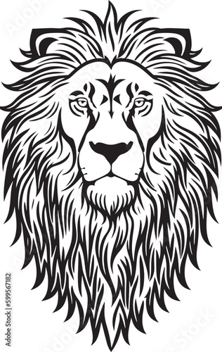 Beautiful and powerful lion emblem art vector
