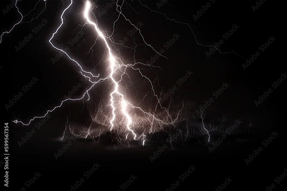 lightning thunder isolated created with Generative AI technology lightning thunder isolated created with Generative AI technology