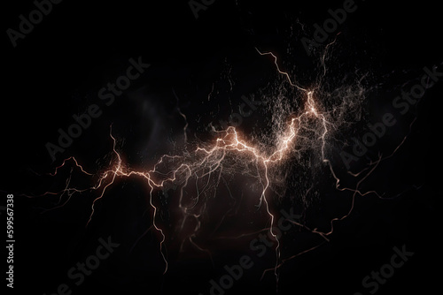lightning thunder isolated created with Generative AI technology