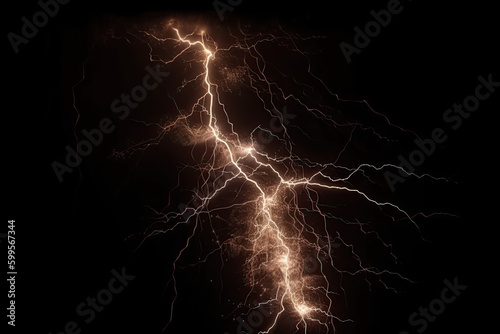 lightning thunder isolated created with Generative AI technology