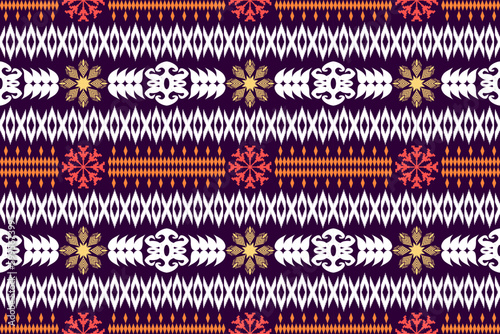 Ethnic Figure aztec embroidery style. Geometric ikat oriental traditional art pattern.Design for ethnic background,wallpaper,fashion,clothing,wrapping,fabric,element,sarong,graphic,vector illustration