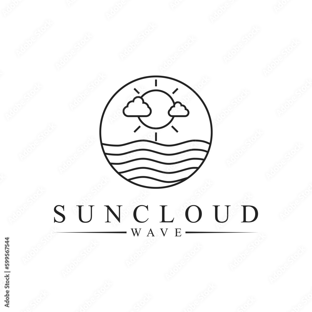coastline on tropical island logo design, line art ninimalist style design coastline on tropical island logo design, line art ninimalist style design