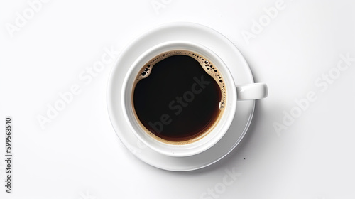 top view cup of coffee