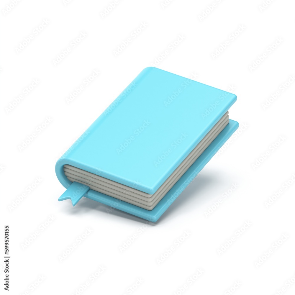 Blue closed book icon 3D Blue closed book icon 3D