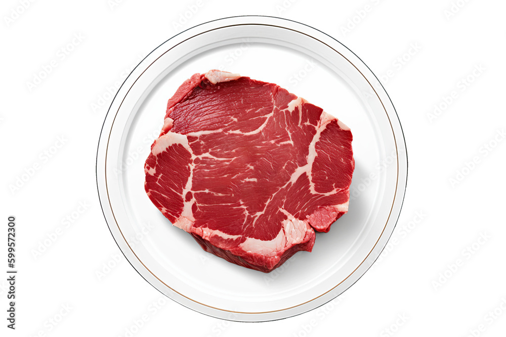 raw beef steak isolated created with Generative AI technology raw beef steak isolated created with Generative AI technology