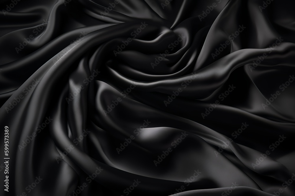 Black satin fabric background, Generative AI Black satin fabric background, Generative AI