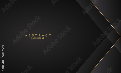 black luxury premium background and gold line.