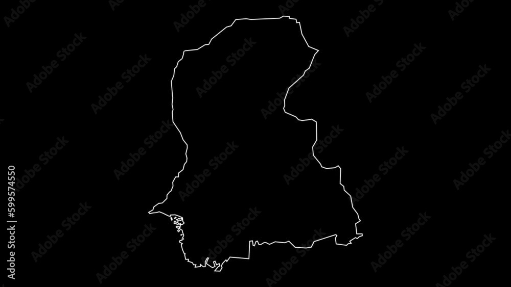 Sindh province map of Pakistan outline animation Sindh province map of Pakistan outline animation
