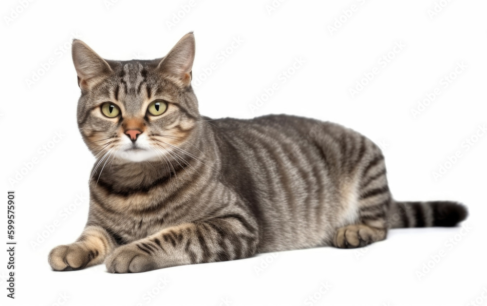 Fototapeta premium tabby cat isolated created with Generative AI technology