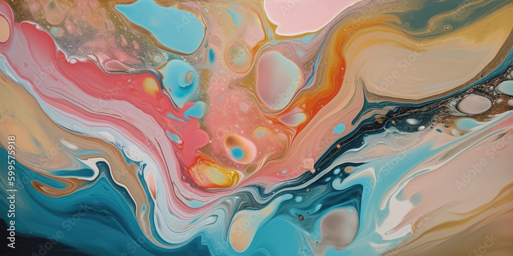 Fluid abstract colourful texture made with generative AI