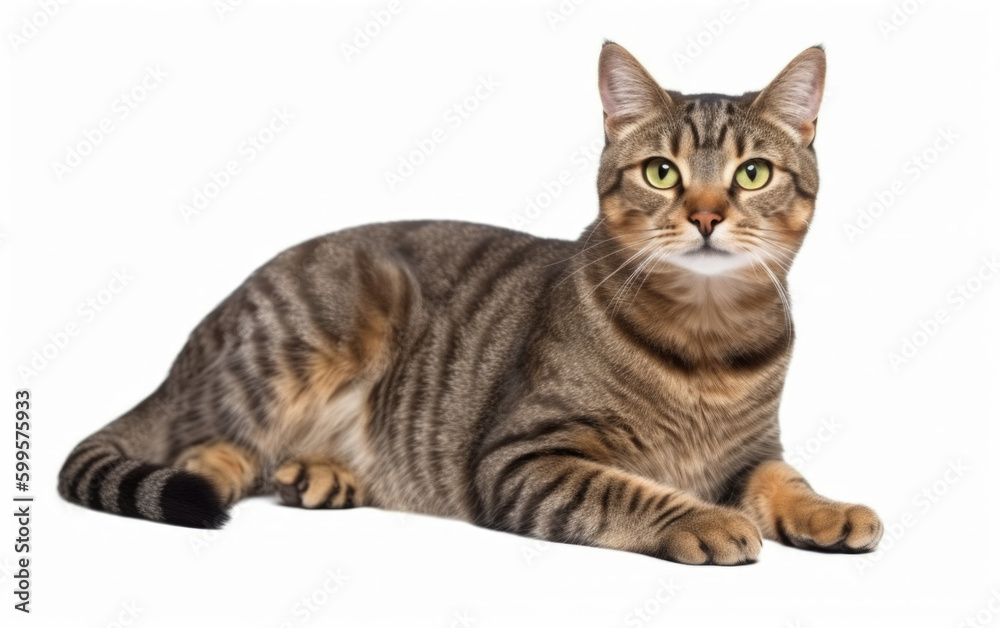 tabby cat isolated created with Generative AI technology