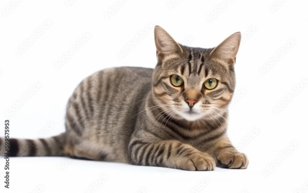 tabby cat isolated created with Generative AI technology tabby cat isolated created with Generative AI technology
