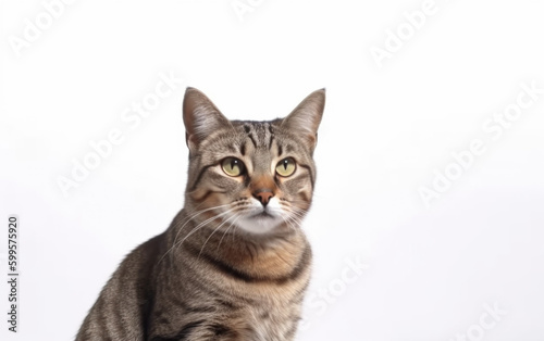 tabby cat isolated created with Generative AI technology © Poprock3d