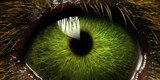 Green animal eye close up shot made with generative AI