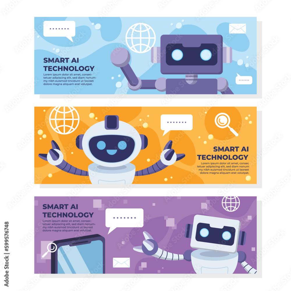 Chat Bot Banner Design Stock Vector | Adobe Stock