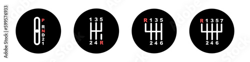 Transmission manual. Gearbox vector icon. Car gear symbol. Transmission car icon.