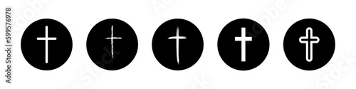 Cross, great religion logo for any purposes. Set of christian cross illustration.