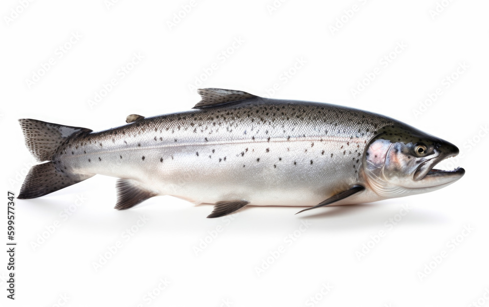 Naklejka premium salmon fish created with Generative AI technology