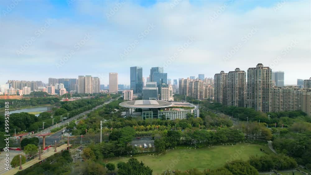Aerial view of Qiandeng Lake financial high-tech zone, Foshan City, Guangdong Province, China Aerial view of Qiandeng Lake financial high-tech zone, Foshan City, Guangdong Province, China